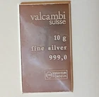 10 grams fine silver Valcambi Suisse, Free Shipping
