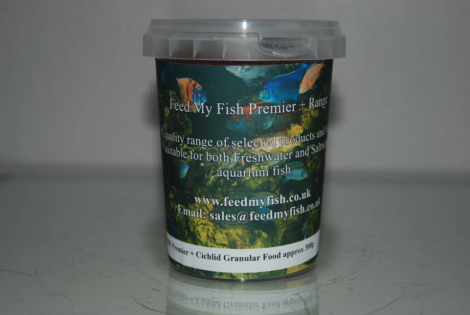 Buntbarsch Granulat Fischfutter Geeignet für Alle 1180ml Behälter Ca. 600g