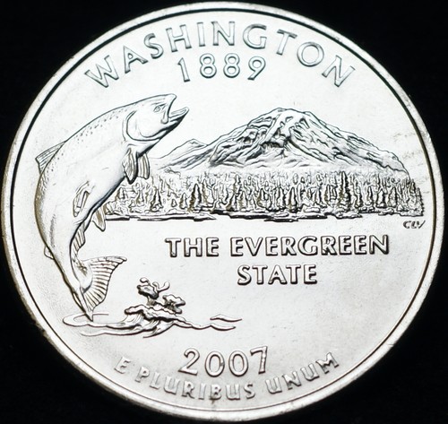 2007 P Washington Quarter ~ Satin Mint Strike ~ In Mint Wrapper - Picture 2 of 2