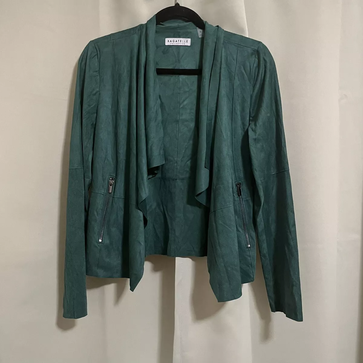 Bagatelle faux suede drape best sale jacket
