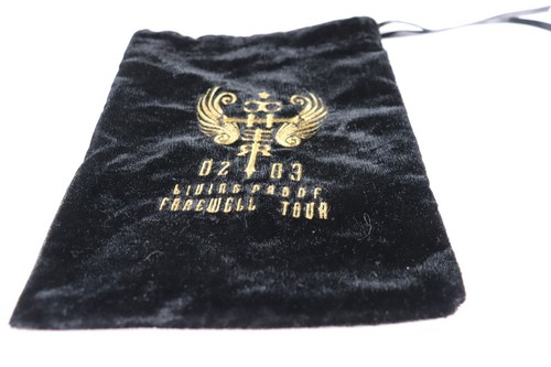 Cher Living Proof Farewell Tour 02/03 Velvet Drawstring Bag Black Gold Logo (H) - Picture 2 of 7