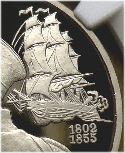 05. 1992(L) Russia 1 Rouble NGC PF 69 UC ADMIRAL NAKHIMOV Typ II-C - Picture 3 of 10