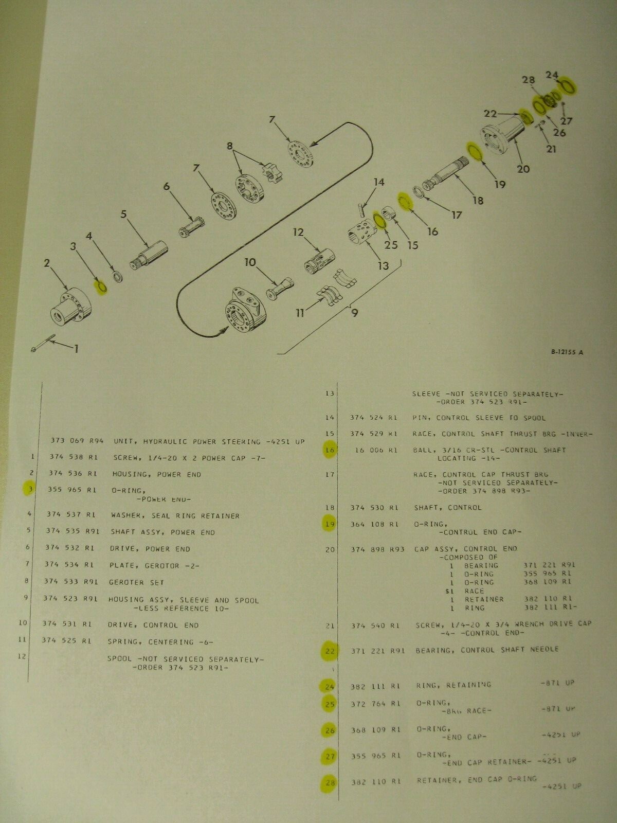 Farmall IH Char Lynn power steering hand pump rebuild kit 382561r91, 382109r91 eBay
