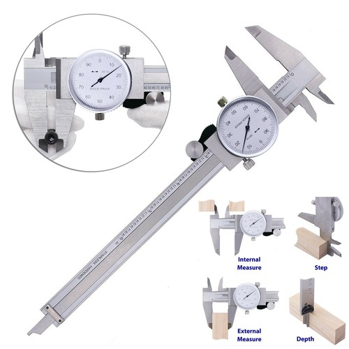 150mm/6inch Dial Vernier Caliper Measurement Gauge Micrometer Tool With Watch - Picture 7 of 12