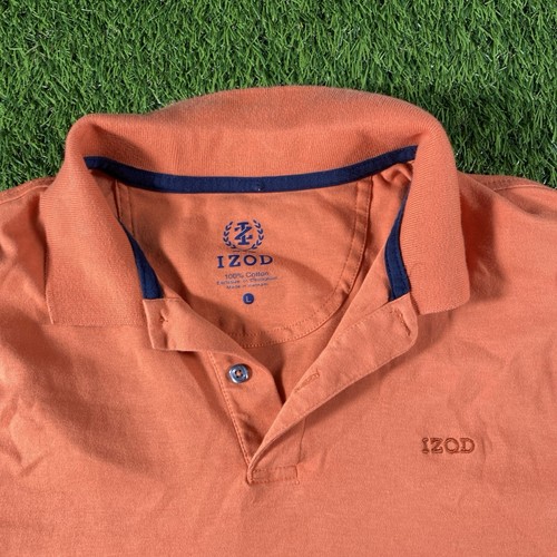 Camisa polo de algodón Izod naranja grande para hombre - Imagen 5 de 14