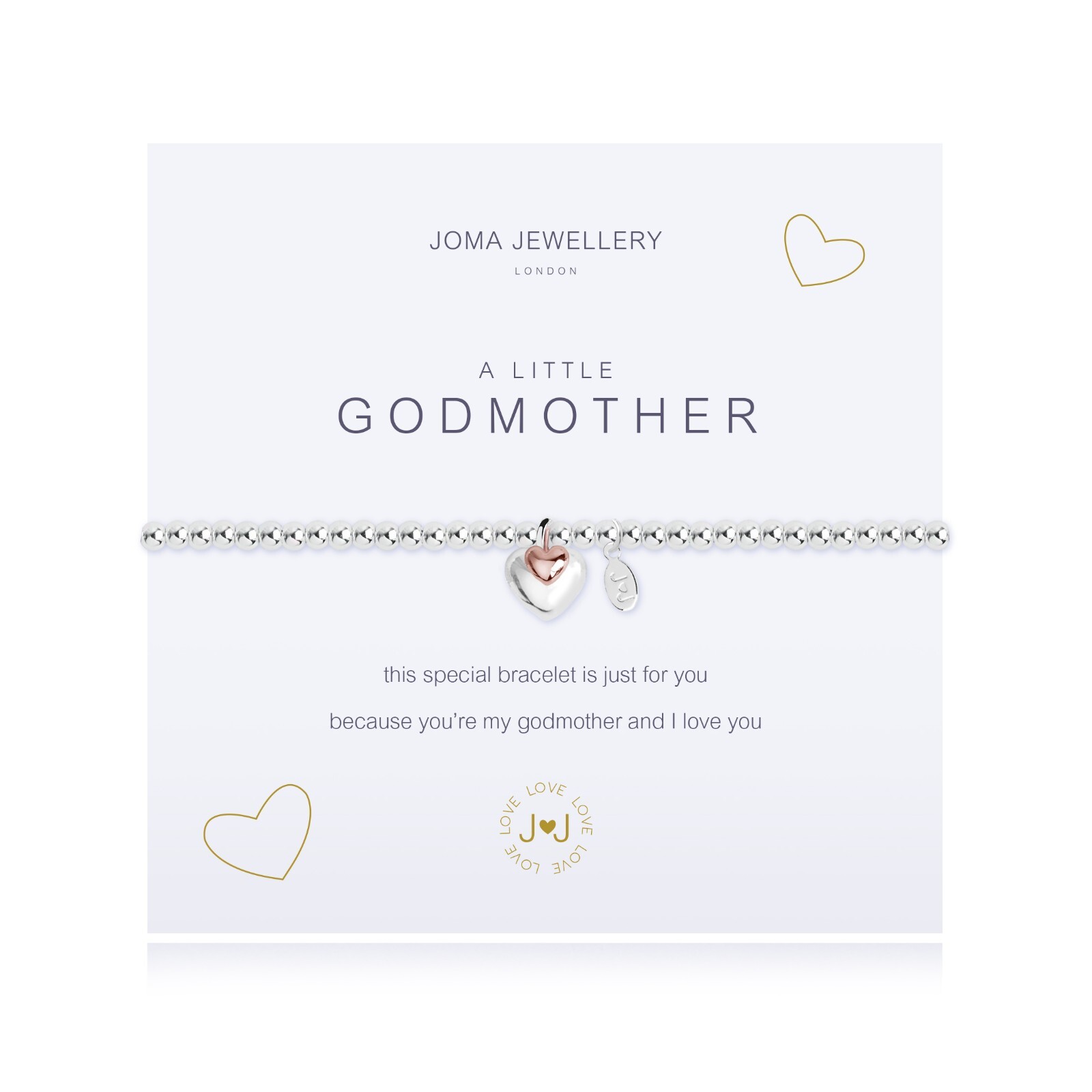 Joma Jewellery Silver Plated Beaded Bracelet A Little GODMOTHER  + GIFT BAG 2079