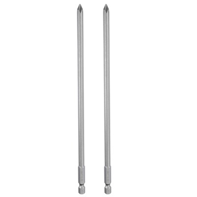 2pcs Magnetic Phillips Screwdriver Bit PH1 1/4'' Hex Shank 200mm Long 6mm Rod
