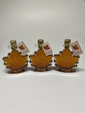 Three 250 ml Maple Leafs 100%🍁Organic & Pure Wisconsin Maple Syrup Medium Amber
