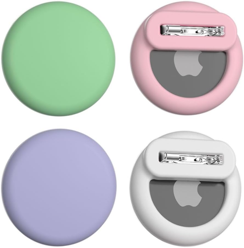 4 Pack Airtag Holder for Kids Hidden Silicone Case Cover with Safety Pins for Ch