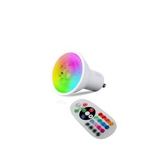 Lampadina led RGB + Luce calda 3000K con attacco GU10 e telecomando cromoterapia