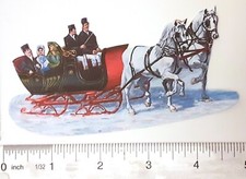 3D Victorian Winter Carriage Snow Horses Card Scrapbook Embellishment 3790
