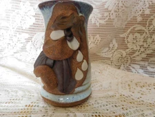 Ugly Sad Face MUG Stoneware Pottery Handmade Signed Vintage Mug~ FREE SHIP~