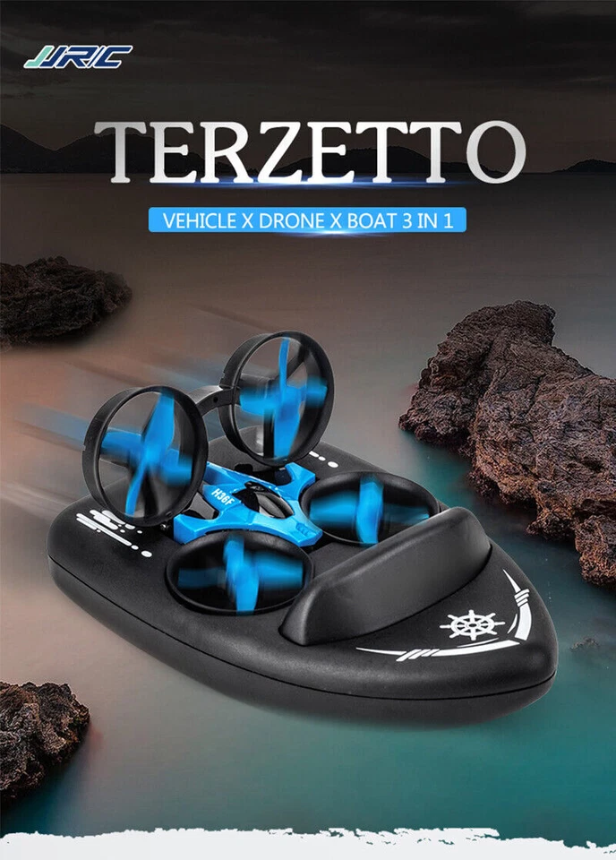 JJRC H36F 2.4G Vehicle Drone Boat 3in1Remote Control Toy 3D Flips Headless - Image 4 of 4