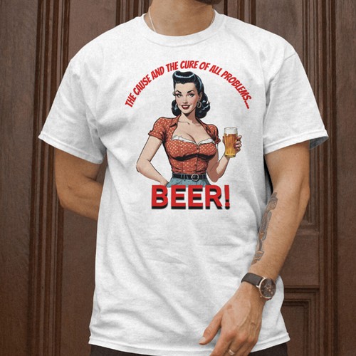 Beer T-Shirt Rock And Roll Lady Rockabilly Party Gig Funny Quote Psychobilly Gig - Picture 2 of 3