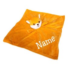 Fox Personalized Baby Blanket Lovey with Custom Embroidered Nam