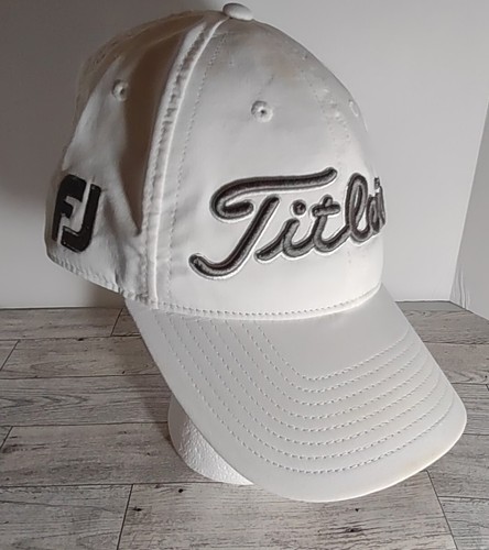 Titleist Pro V1 FJ weiß Golfmütze Einheitsgröße verstellbar schwarz gesticktes Logo - Bild 3 von 11