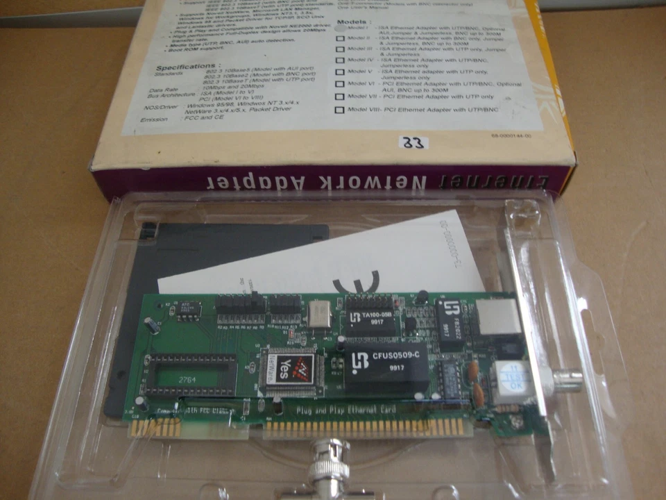 10 Mbps adapter with pci/isa bus  with UTP/BNC optional AUI BNC  up to 300M - Image 2 of 4