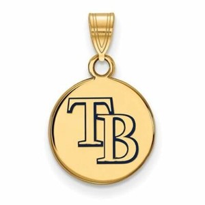 Authentic Gold-plated Tampa Bay Rays Letters T-B Small Enameled Disc Pendant
