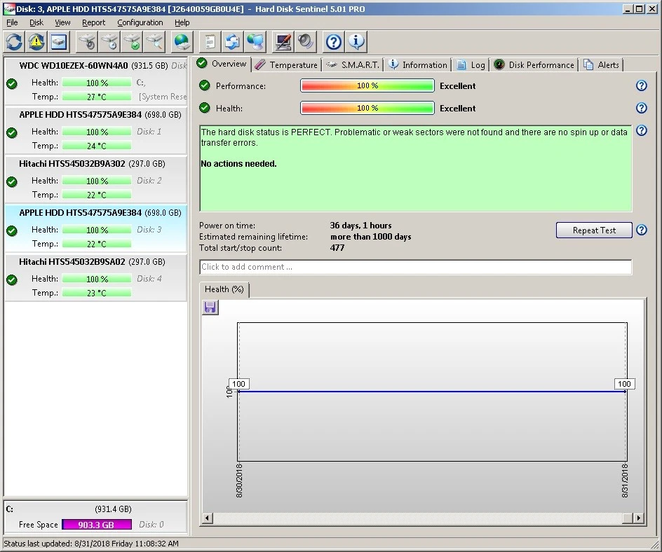 HTS547575A9E384 pn: 0J27703 mlc: DA4755 JUL-12 750GB 2.5" SATA Hitachi-Apple HDD - Image 4 of 4
