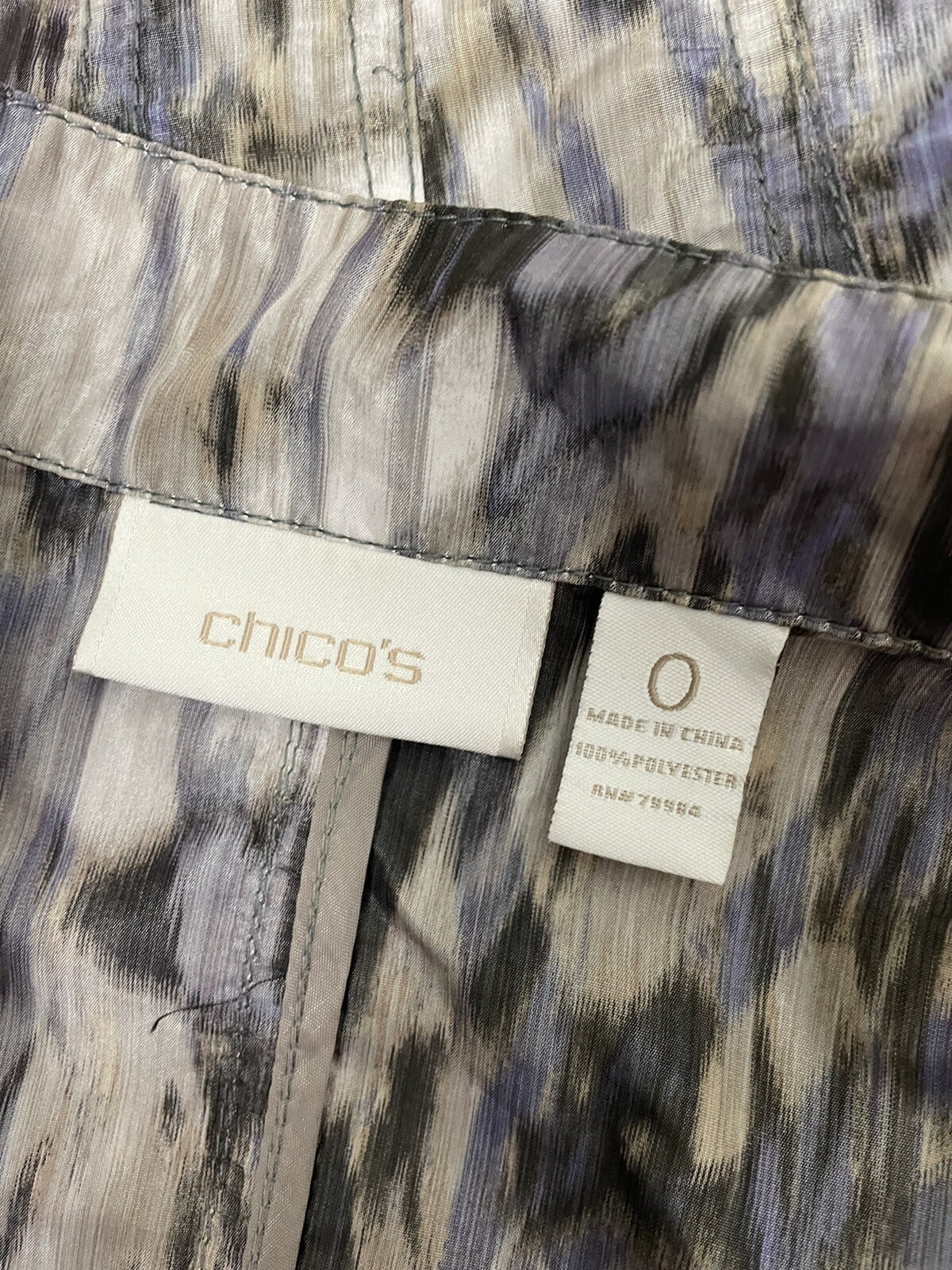 Chicos Small Button Front Lightweight Jacket Slic… - image 3