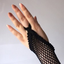 2 Pares De Guantes De Red Sin Dedos – Accesorios Retro Para Fiesta De Los 80, Halloween, Cosplay Y Disfraces Para Mujeres, Talla Única Elástica