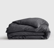 NWT Quince European Linen Charcoal Duvet Cover King/ Cal King  850 