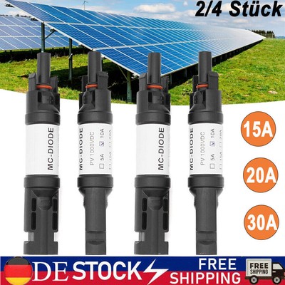 4X  15A, 20A,30A in-Line Diode Anschluss Photovoltaik Solar Panel Sicherung Teil