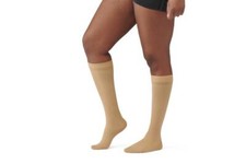 CURAD Knee-High Compression Tan Hosiery 15-20 Mmhg, Reg F