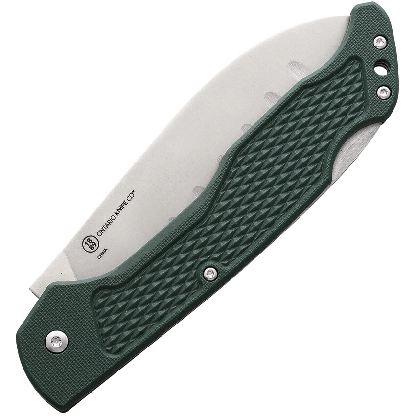 Ontario Camp Plus Santoku Lockback Green GFN Folding Stainless Knife 4305TC - Image 2 of 2