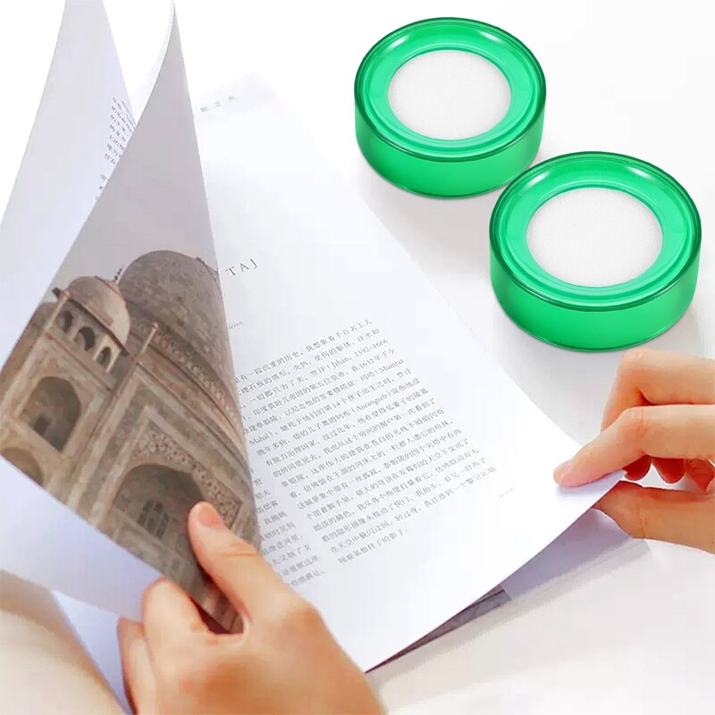 2X( Green Plastic 7cm Dia Sponge Finger Wet Money Cashier 2 Pcs Y7C8