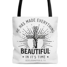 AOP Tote Bag "He Has Made Everything Beautiful" in 3 Sizes