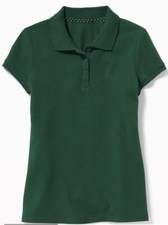 Old Navy girls youth short sleeve polo shirt XL 14 green School Uniform New