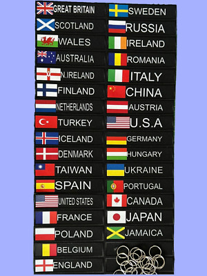 Nationalflagge Schlüsselanhänger Kennzeichnungsschilder 140 x 30 mm robustes Stoffdesign
