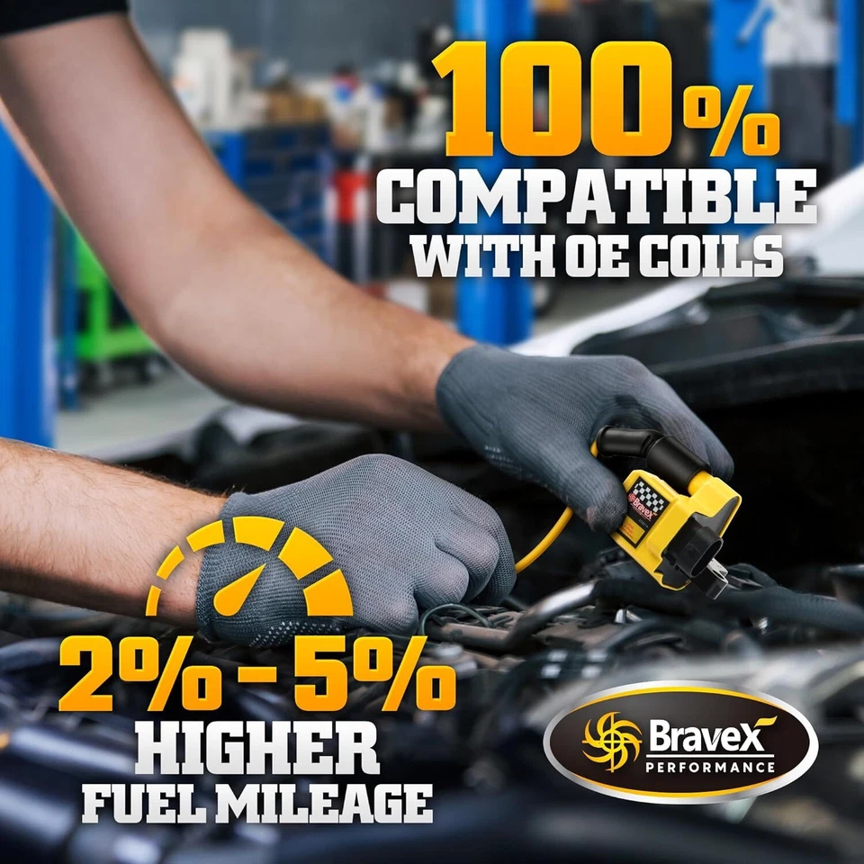 Ignition Coil UF271 D581 & 8mm Spark Plug Wire For Chevy GMC 4.8L 5.3L 6.0L 8.1L - Image 4 of 4