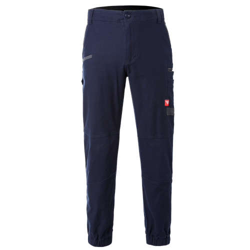 Mens Cargo Pants Work Trousers Elastic Cuffed Stretch Cotton Reflective Tape UPF - Picture 55 of 77