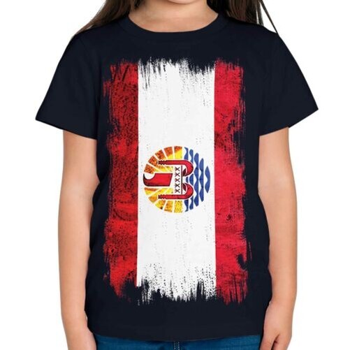 Polinesia Francesa Grunge Bandera Niños Camiseta Top Polynésie Française