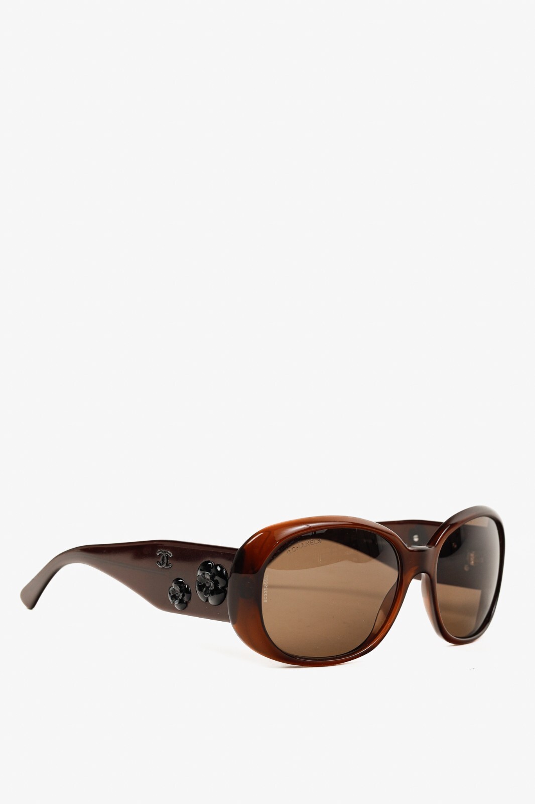 Chanel 5113 Brown Oversized Sunglasses with Camellia Detail
