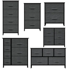 Chest of Fabric Drawers Dresser 4/5/7 Bins Furniture Bedroom Storage Organizer