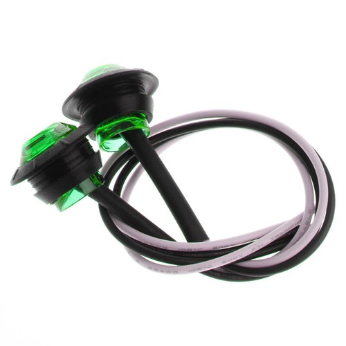 10 Pcs 3 LED Green Light Bullet Round 3/4" 12V Mini Side Marker Trailer Truck RV - Picture 6 of 8