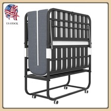 75" x 31"/38"/46" Portable Folding Bed w/Memory Foam Mattress Frame Guest Bed