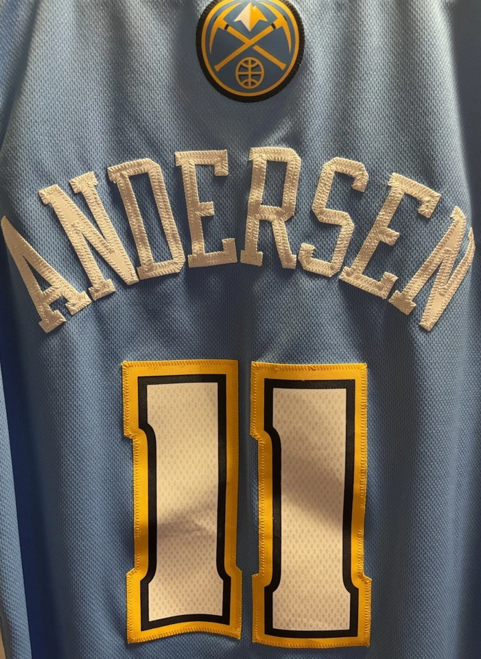 Chris Andersen Denver Nuggets NBA Jersey Men S Adidas 2010 Blue HWC Birdman #11 - Image 2 of 4