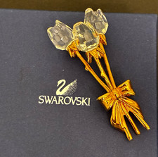Swarovski Flower Bouquet Crystal Memories Figurine Gold Accents Retired COA