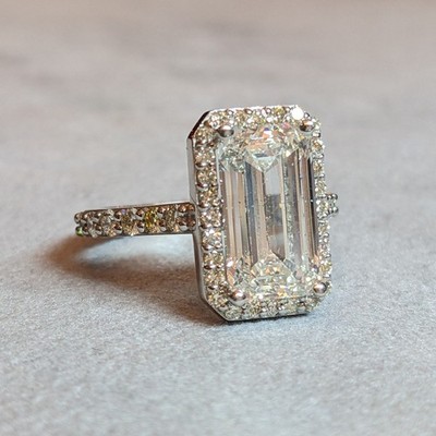 5,01 ct Smaragdschliff Diamant mit GIA, in Platin Diamant Ring - HMC300BE