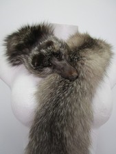 Women's Silver Fox Fur Collar Scarf Boa Stole Ladies MINT 