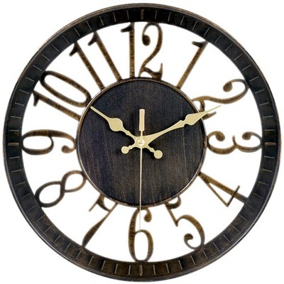 Vaupan Non-Ticking Silent Wall Clocks 12 Inch Battery Operated Quartz Bronze