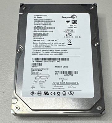 Seagate Barracuda 7200.7 80GB Internal SATA 7200RPM 3.5'' Hard Drive ST380819AS