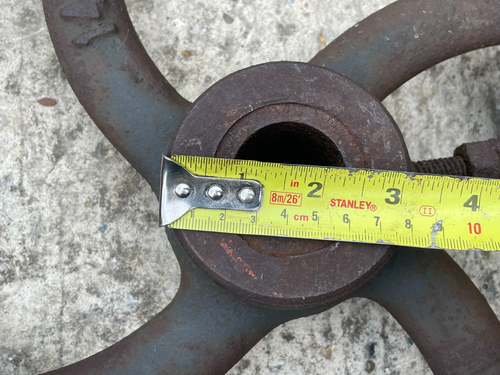 Vintage Large Industrial Cast Iron 14" Wheel Pulley Cart Flywheel Garden Display - Picture 8 of 9