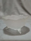 Lancaster Glass Co. "Kay" Pattern Satin Frosted Depression Glass 3 Footed Bowl