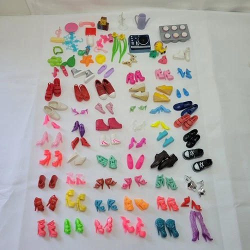 New ListingVTG 50+ Pair Barbie Maddie Mod Ken Pilgrim Shoes Lot Multi Size Accessories READ
