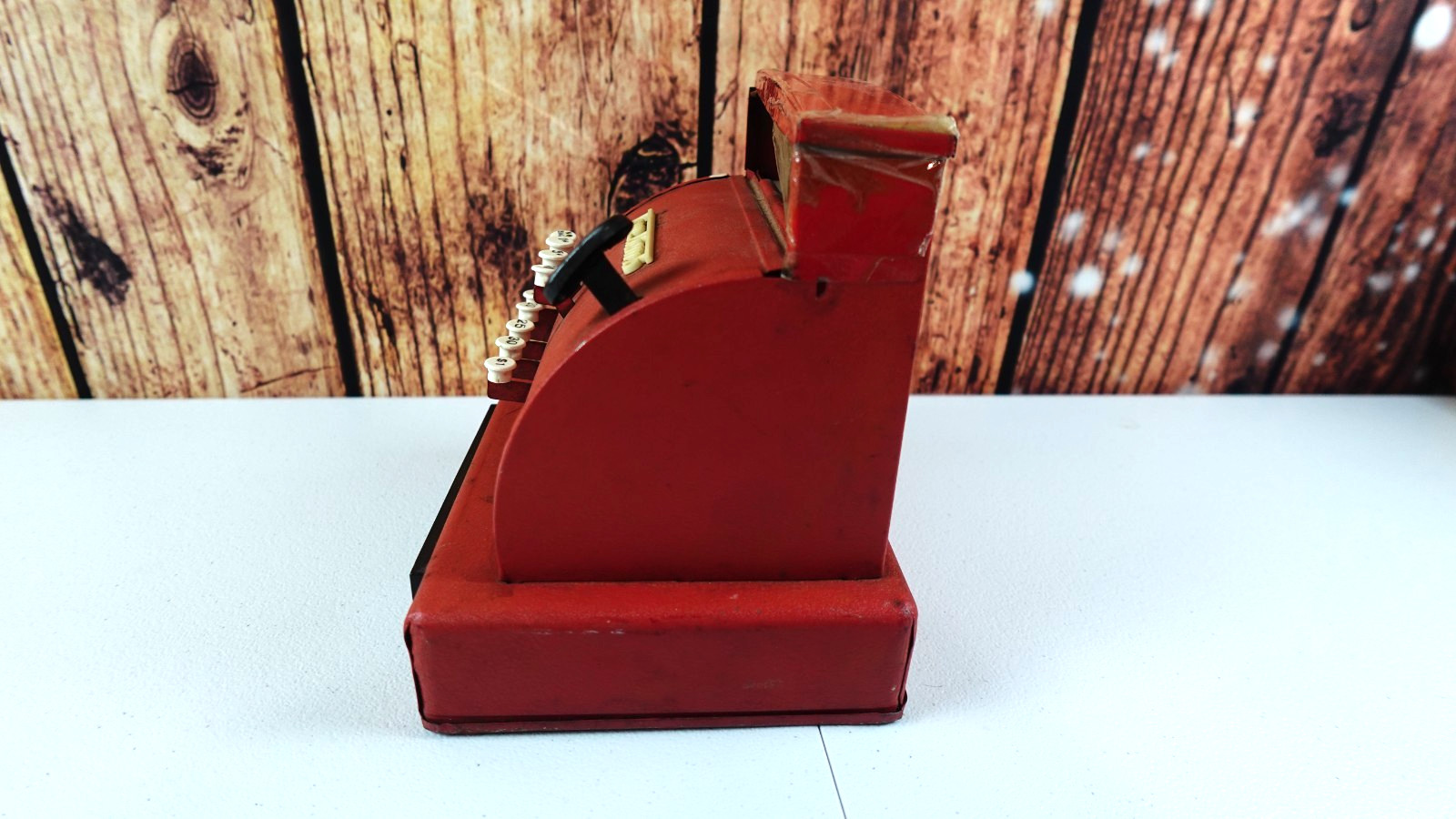 как выглядит Vintage 1950s Tom Thumb Toy Cash Register Western Stamping Co. Red Metal фото